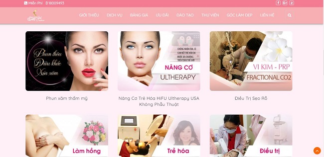 Website chăm sóc sắc đẹp của Saigon Hitech